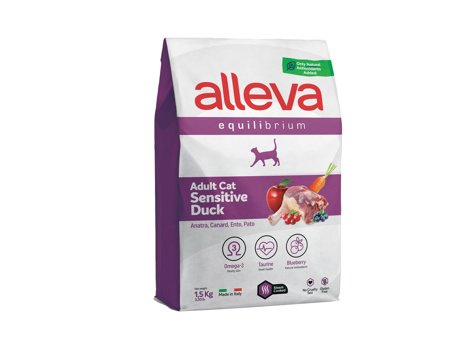 Crocchette pour Gatti Equilibrium Sensitive - Adulte (Anatra)