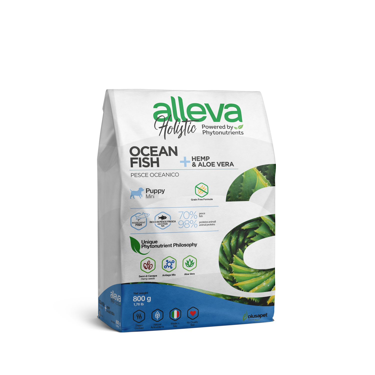 Croquettes pour Chiens Holistic - Chiot Mini/Medium (Poisson + Chanvre & Aloe Vera) 5 KG