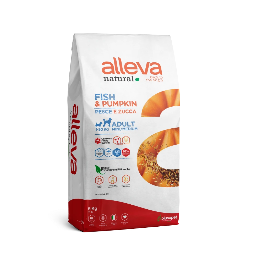 Crocchette per cani Adulti Natural (Pesce & Zucca) - Mini/Medium 5 KG