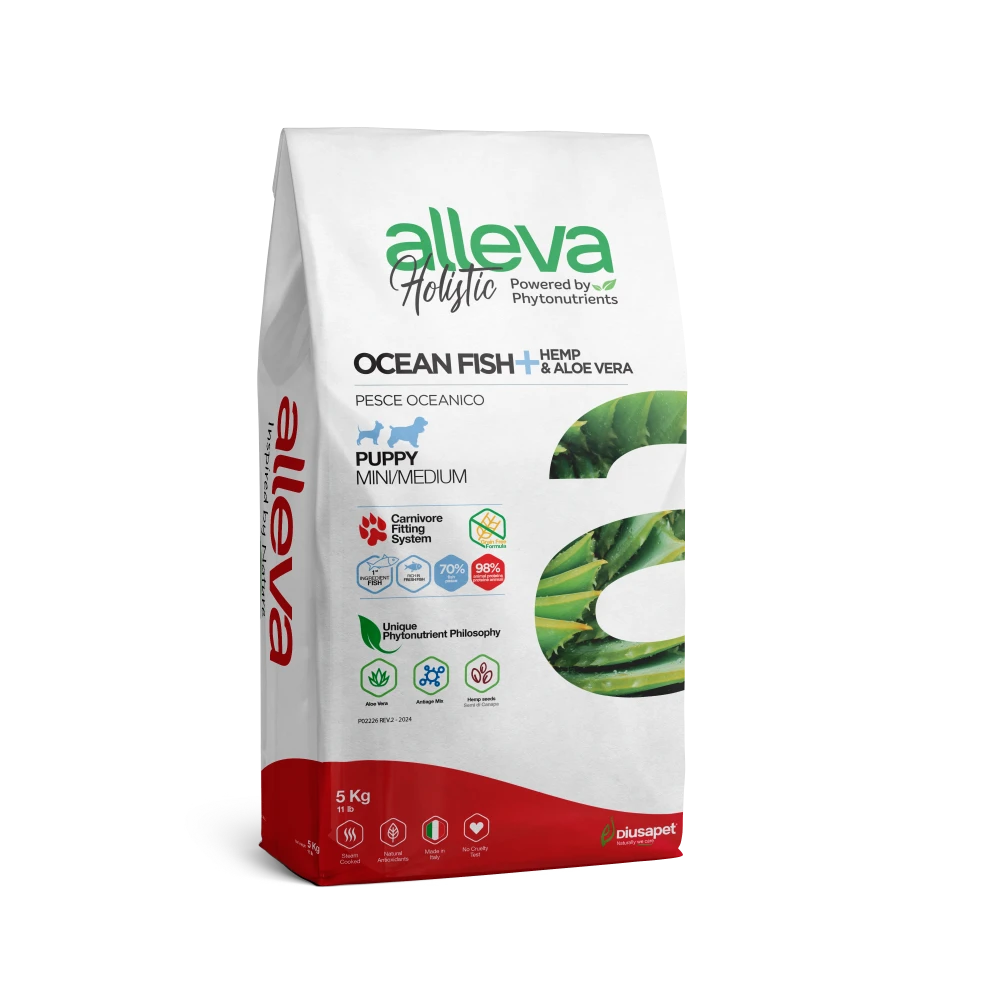 Crocchette per Cani Puppy Ocean Fish + Canapa & Aloe Vera - Mini/Medium