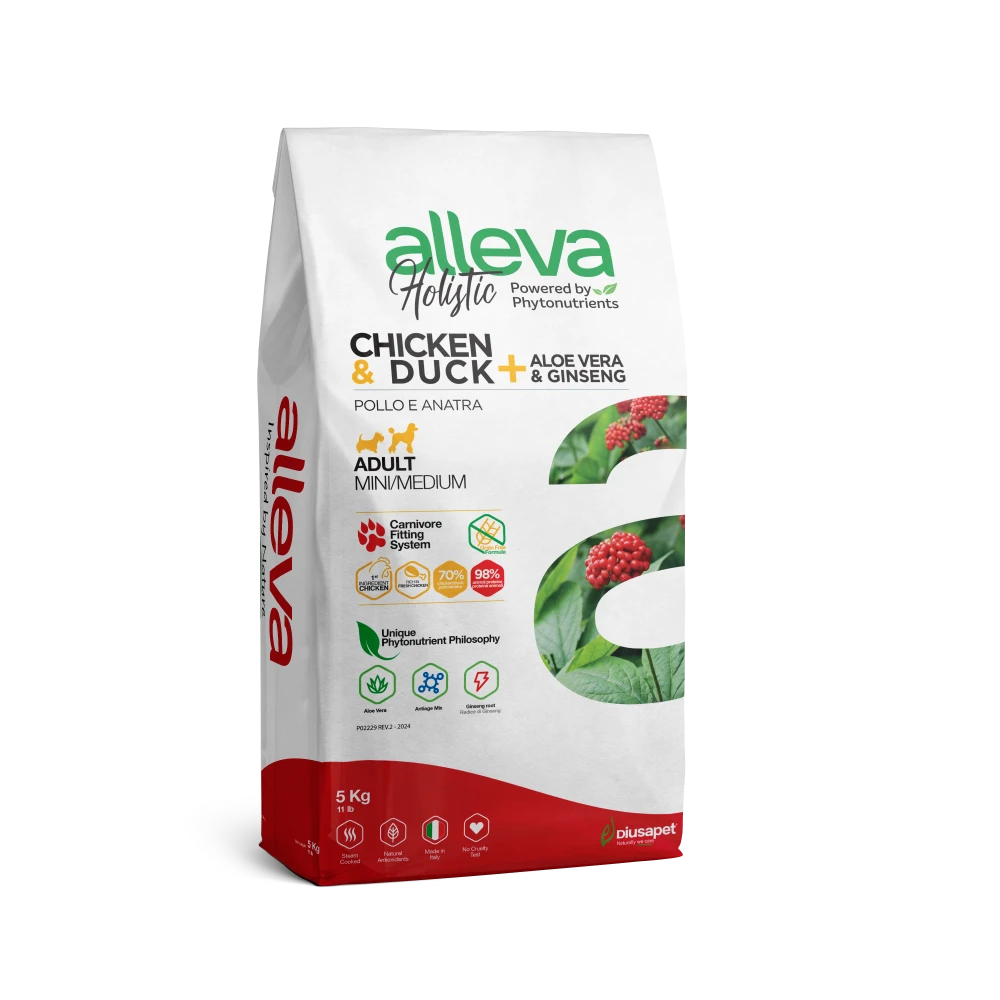 Crocchette Per Cani Pollo & Anatra + Aloe Vera & Ginseng