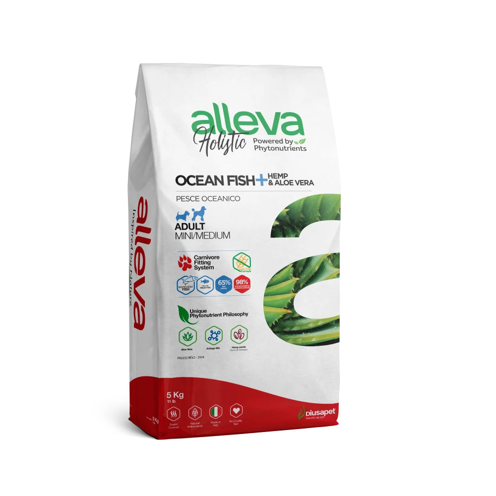 Crocchette per Cani Adult Ocean Fish + Canapa e Aloe Vera - Mini/Medium